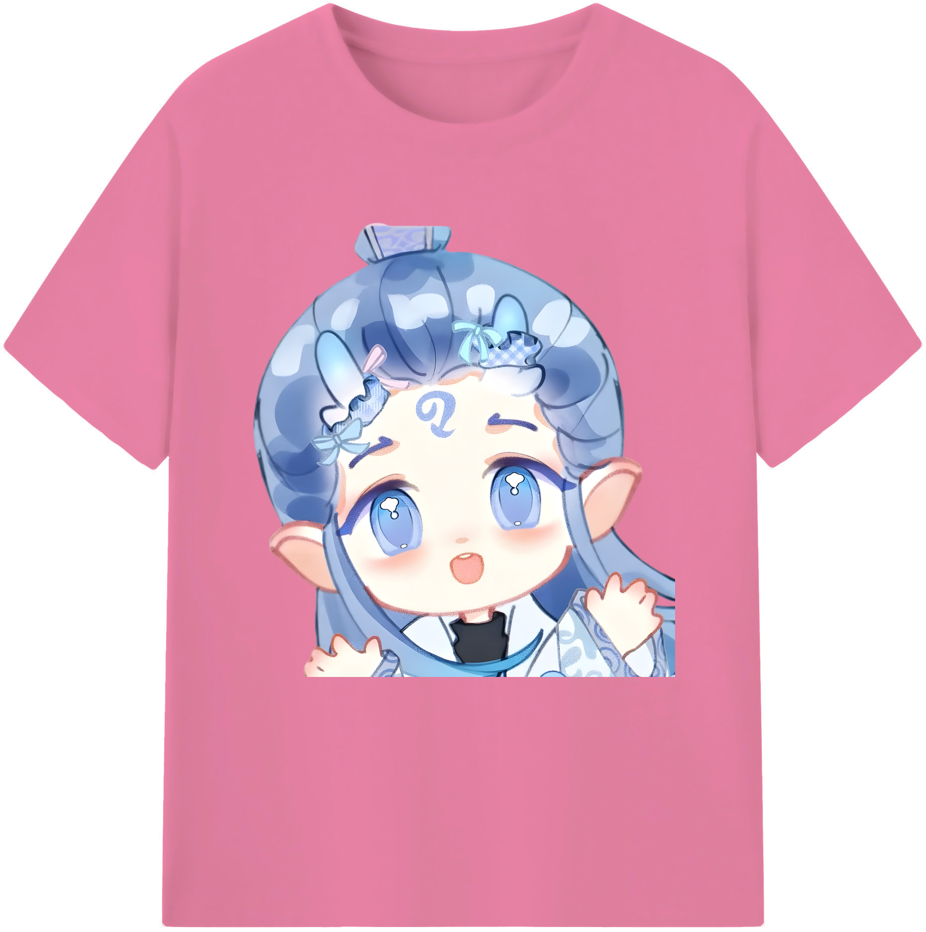 （画像用） Ne Zha 2 ナタ 魔童の大暴れ 綿100％半袖Tシャツ（フロントプリント）